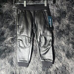 True Religion Rocco Moto Pants Toddler 3T Black Faux Leather NWT